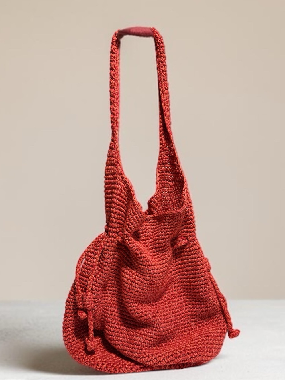 Happy &Free Burnt Orange Crochet Shoulder Bag - Women
